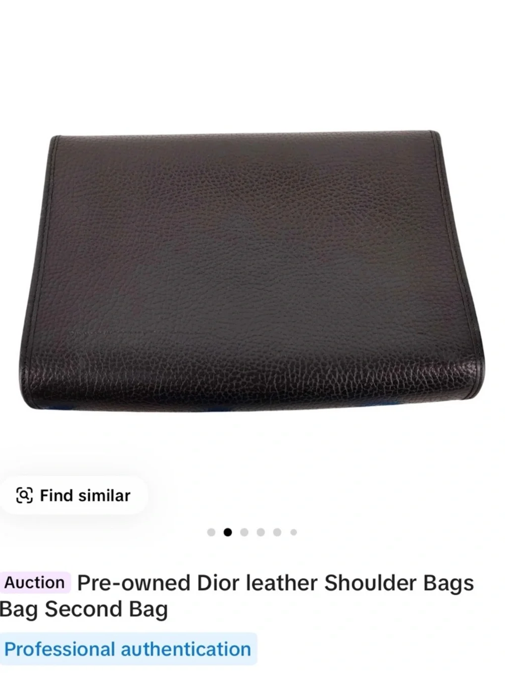 Dior Black Pebbled Leather Shoulder Bag - Picture 2 of 6